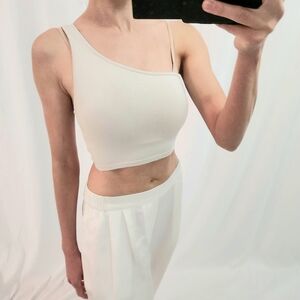 Elegant Cream Asymmetrical Women's Top